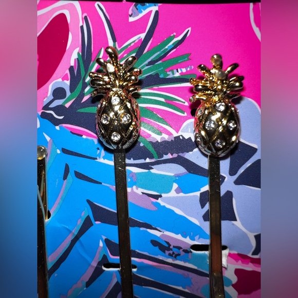 NWOT Lilly Pulitzer Gold Hair Pin Set - Picture 2 of 4